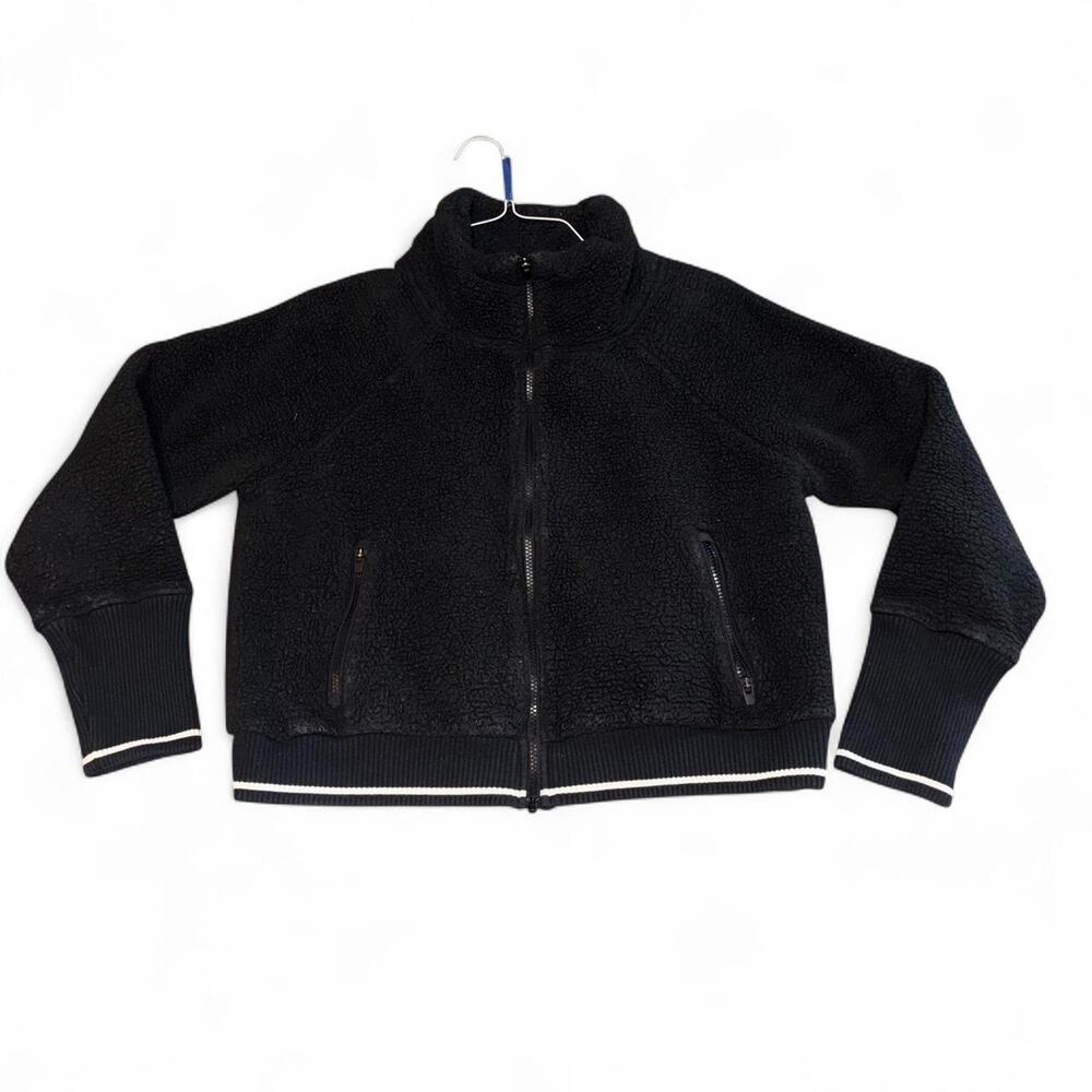 Athleta large black fleece zip jacket